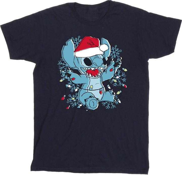 Disney Lilo And Stitch Christmas Lights Sketch TShirt