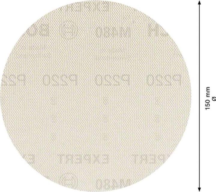 Actual product image Bosch Professional Zubehör Expert M480 sanding net for random orbital sander, 150 mm, G 220, 5 pieces (220)