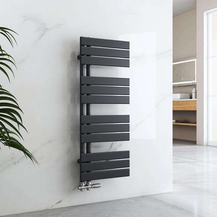 Actual product image Emke Bathroom radiator Towel rail Adjustable temperature control 100x40cm Anthracite 456W