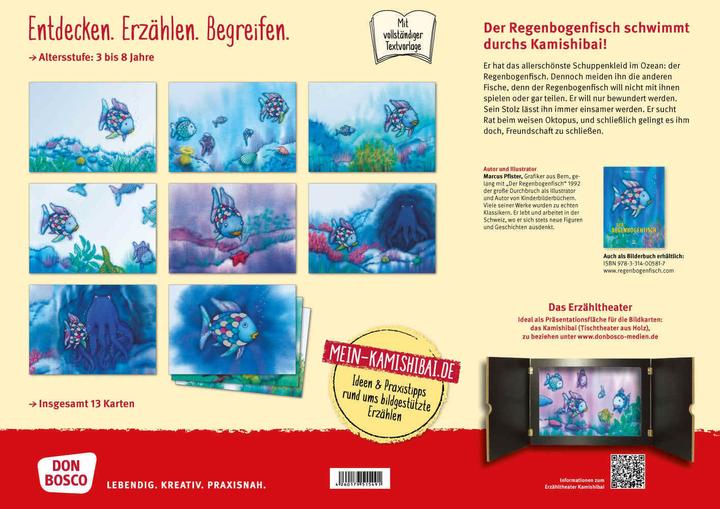 Produktbild Der Regenbogenfisch, mit schillernden Schuppen. Kamishibai Bildkartenset. (Deutsch, Marcus Pfister, 2023)