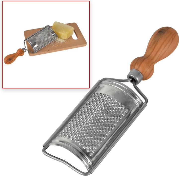 Immagine prodotto Natura Punto Grattugia per formaggio con manico in legno d'ulivo, 20 x 7 cm