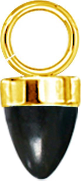 Immagine prodotto Star Piercing Anhänger vergoldet ein Kegel schwarzer Onyx Stein (Acciaio chirurgico 316L, Mnerale, senza ottone)