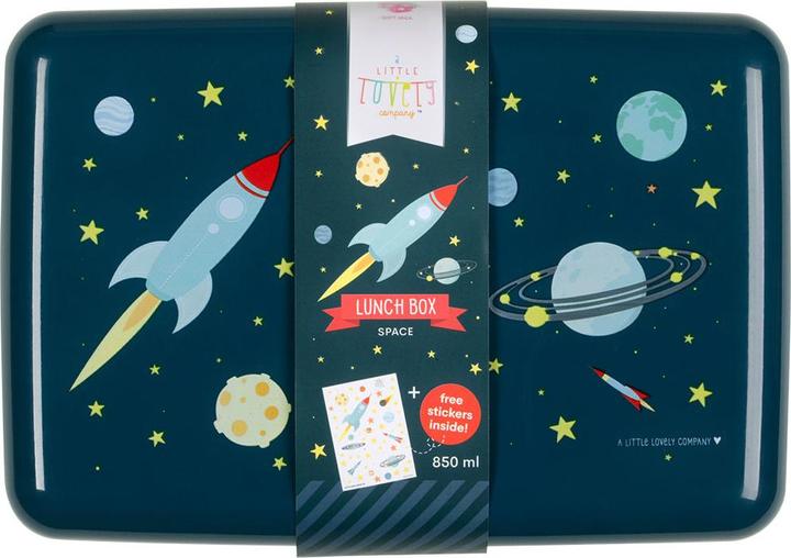 Produktbild A Little Lovely Company Lunchbox Space SBSPBU13 blau 18x6x12cm