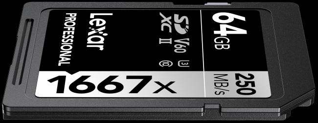 Actual product image Lexar Professional 1667x (64 GB, SDXC, U3, UHS-II)