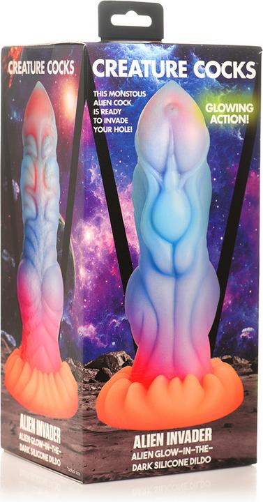 Actual product image Frisky Alien Invader - Alien Glow-in-the-Dark Silicone Dildo