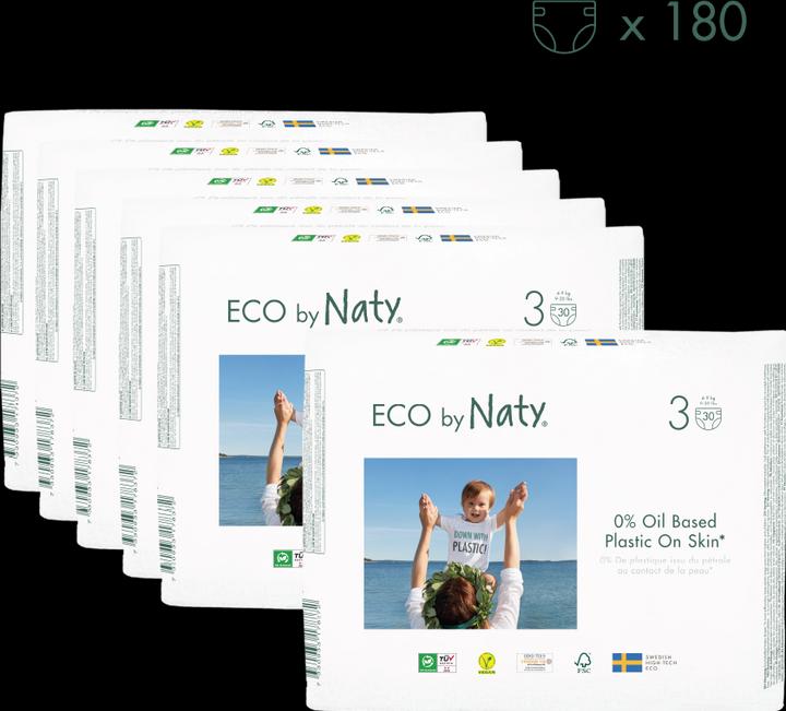 Naty Pannolino biologico (Dimensione 3, Pacco mensile, 180 Pezzo/i)