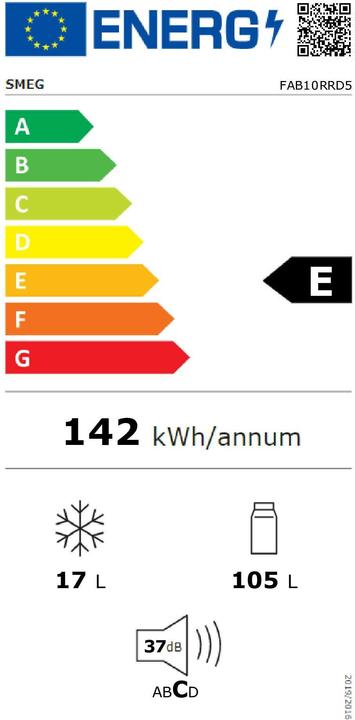 Label énergétique Smeg FAB10RRD5 (122 l)