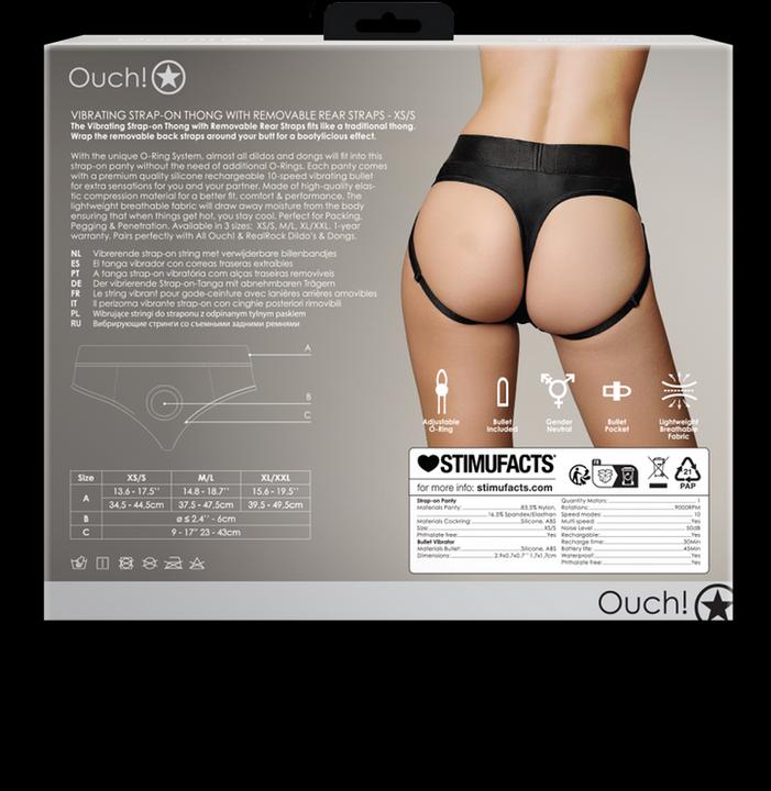 Image du produit Ouch! Vibrating Strap-on Thong - Removable Straps - XS/S (S)