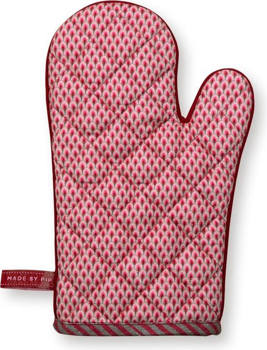 Actual product image PIP Studio Flower Festival oven glove dark pink 29 x 15 cm (Cotton)