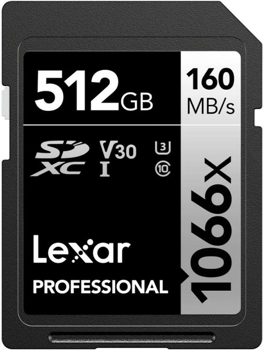 Lexar PRO 1066X SDXC U3 (V30) UHS-II R160/W120 512GB (512 GB, SDXC, U3, UHS-I)