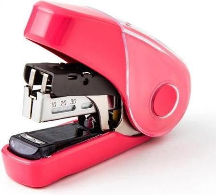Max Stapler HD-10FL3K/P pink, flat stapler clinch (25 Sheets)