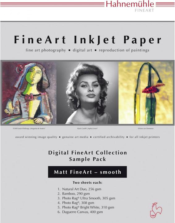 Actual product image Hahnemühle Digital FineArt A 4 Testpack matt, smooth papers (310 g/m², A4, 14 x)