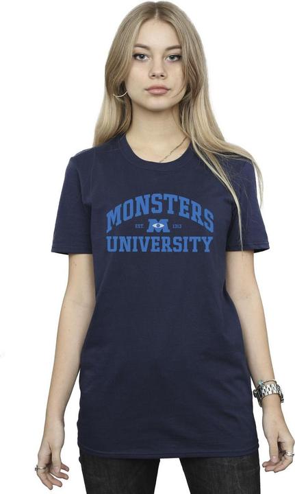 Actual product image Disney Womens/Ladies Monsters University Logo Cotton Boyfriend T-Shirt (XXL)