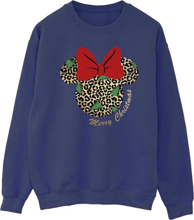Actual product image Disney Mens Minnie Mouse Leopard Christmas Sweatshirt (S)