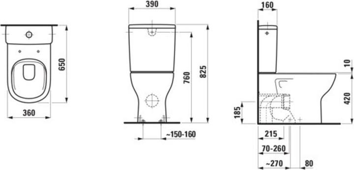 Actual product image Laufen Floor-standing WC combination LUA deep 360x650mm Ab wa od se manhattan