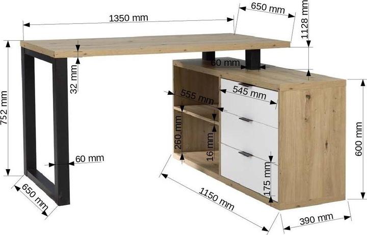 Immagine prodotto ADRK Furniture Scrivania ad angolo MARO II