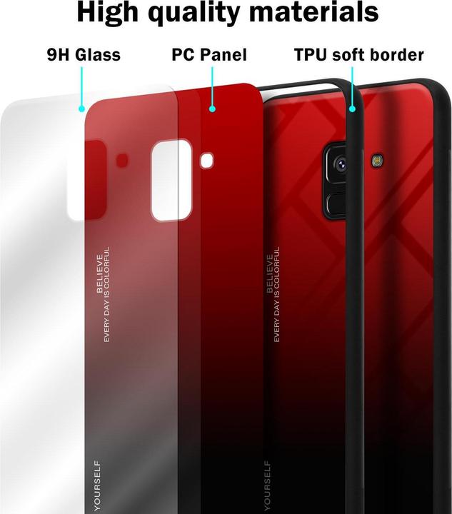 Image du produit Cadorabo Couverture en verre TPU 2 couleurs (Samsung Galaxy A8 (2018))