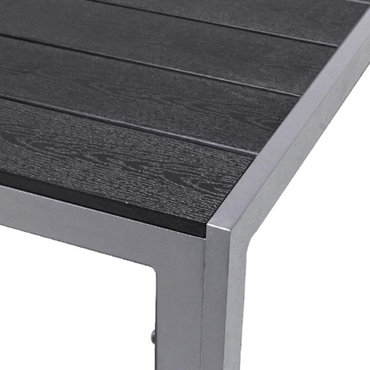 Actual product image Mojawo Garden set 3-piece 90x90cm Aluminium / Non-Wood Silver / Black (90 cm)