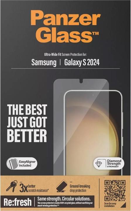 Productafbeelding PanzerGlass Ultrabrede pasvorm (1 Stuk, Samsung Galaxy S24)