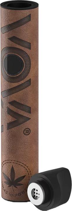 Actual product image VOVA Portable Dry Herb Vaporiser Brown Leather