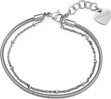 Immagine prodotto Sagapo S'Agapo Chunky Shk23 Double Steel Bracelet