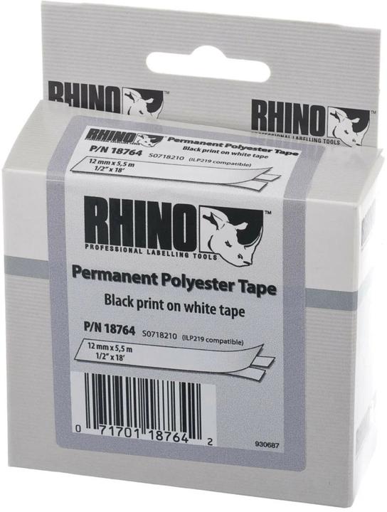 Produktbild Dymo RhinoPRO Polyester Labels (0.90 cm, Weiss)