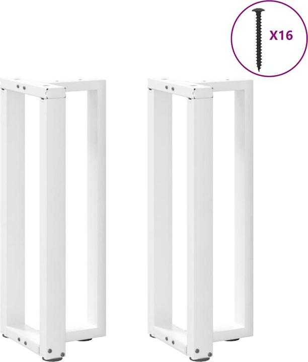 Produktbild VidaXL Couchtischbeine T-Form 2 Stk. Weiss 70x25x(42-43) cm Stahl Tischbein