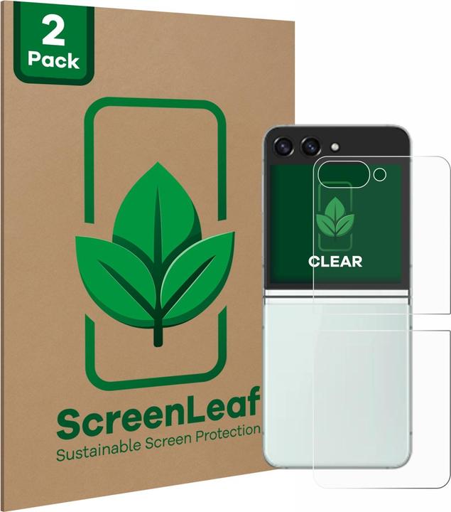 Actual product image ScreenLeaf Protective film sustainable screen protector screen protector film clear transparent (2 Piece, Samsung Galaxy Z Flip 5G)