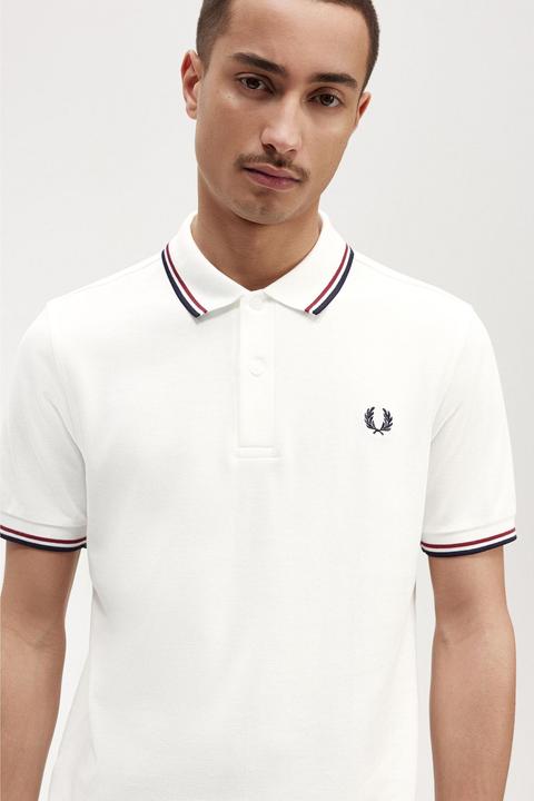 Image du produit Fred Perry Twin Tipped Polo Shirt Short Sleeve Snow White (S)