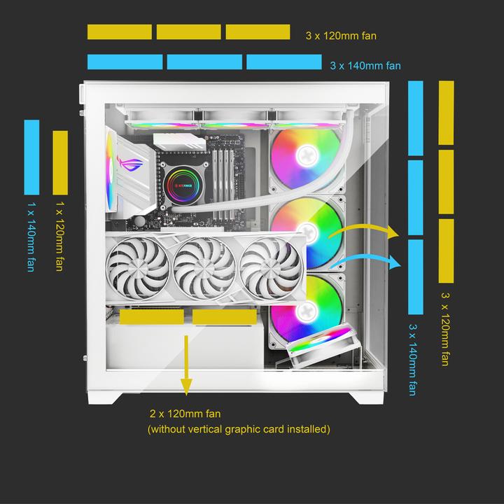 Actual product image Xilence Xilent Gleam XG271 wh (ATX, mATX, Mini-ITX)