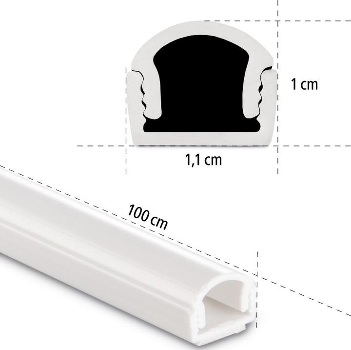 Image du produit Hama Gaine de câble en PVC, demi-ronde (Conduit, 100 cm)