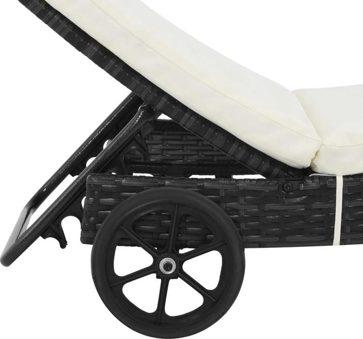 Produktbild VidaXL Sonnenliegen 2 Stk. mit Rollen und Auflagen Poly Rattan (60 cm)