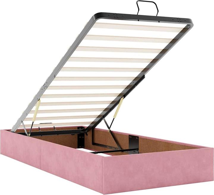 Produktbild VidaXL Ottoman-Bett mit Matratzen Rosa 200x200 cm Samt (200 x 200 cm)