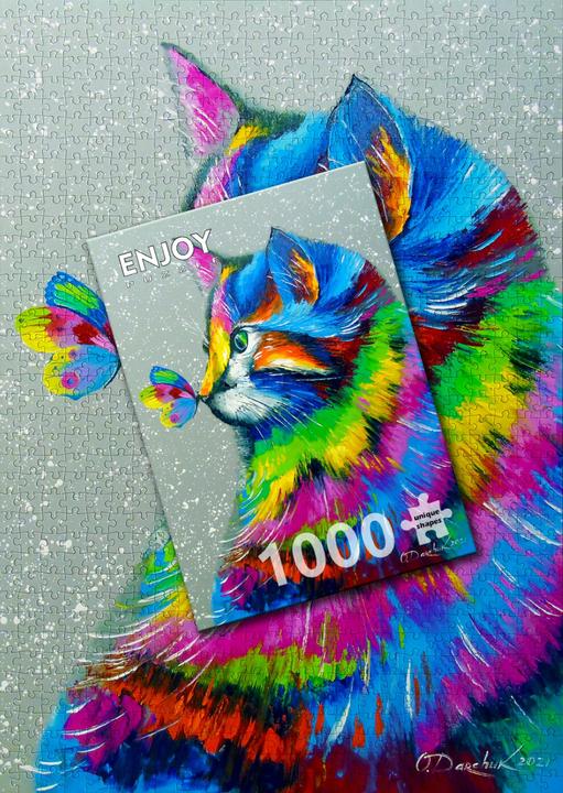 Immagine prodotto Enjoy Puzzle ENJOY-1781 - Gatto e farfalla luminosi, puzzle da 1000 pezzi (1000 pezzi)