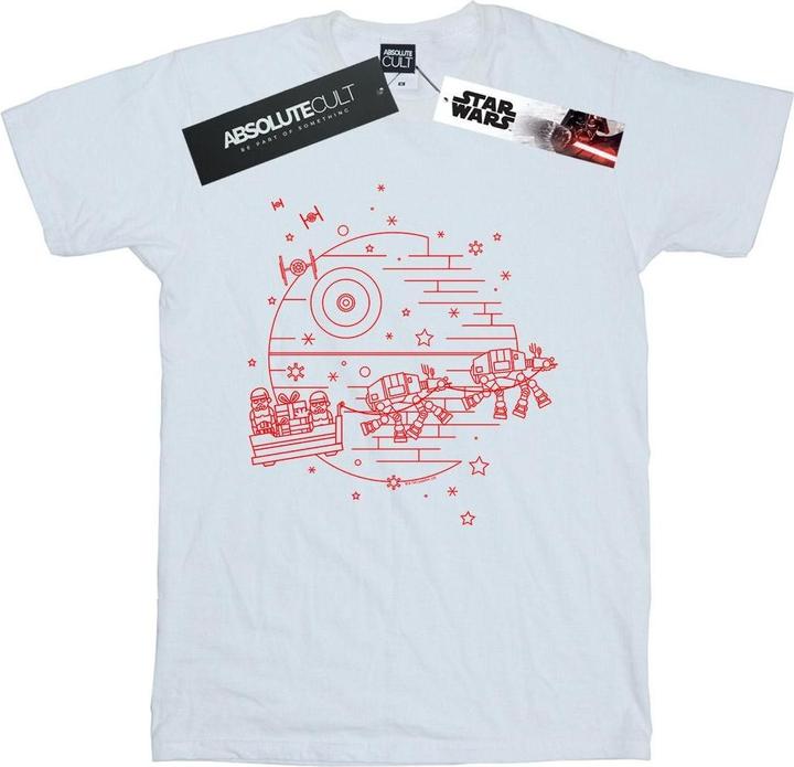 Actual product image Star Wars Womens/Ladies Death Star Sleigh Cotton Boyfriend T-Shirt (XL)