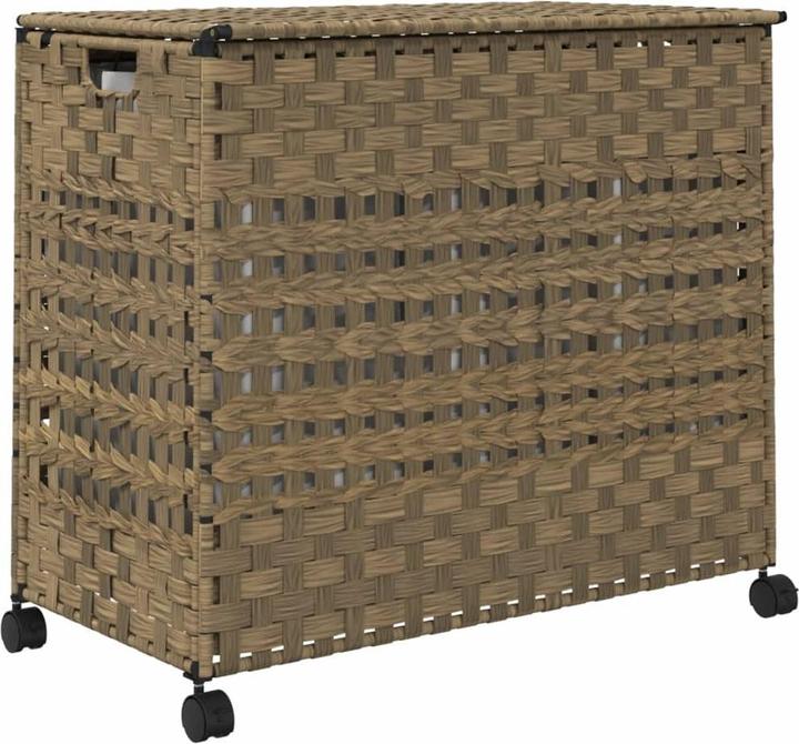 Image du produit VidaXL Panier à linge à roulettes 66x35x60 cm rotin,Matériau : rotin