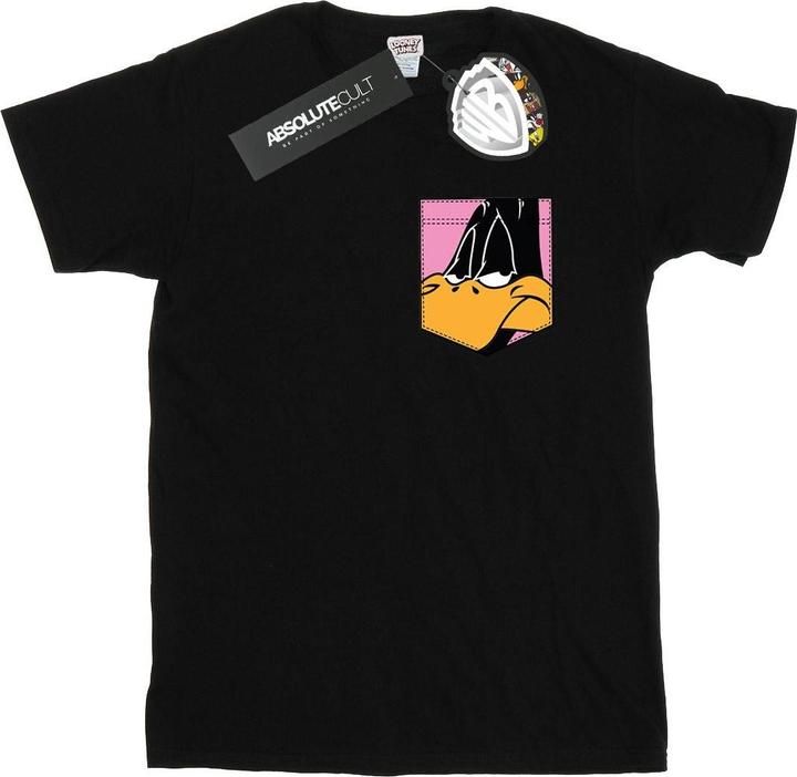 Produktbild Looney Tunes Daffy Duck Face Faux Pocket TShirt (L)