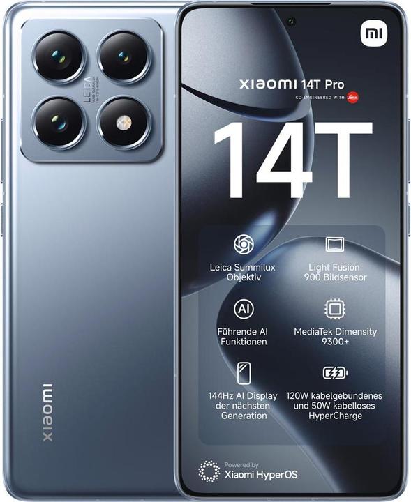 Immagine prodotto Xiaomi 14T Pro 12/1TB 5G blu UE (1000 GB, Blu Titano, Doppia SIM, 5G)