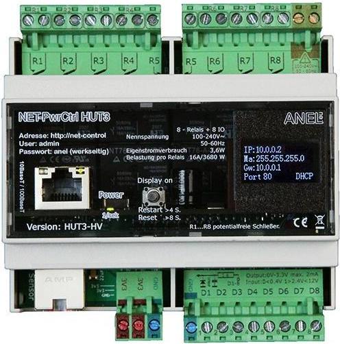 Actual product image Anel NET-PWRCTRL HUT 3 LV - 8 Ethernet/Internet controlled relays, 16A
