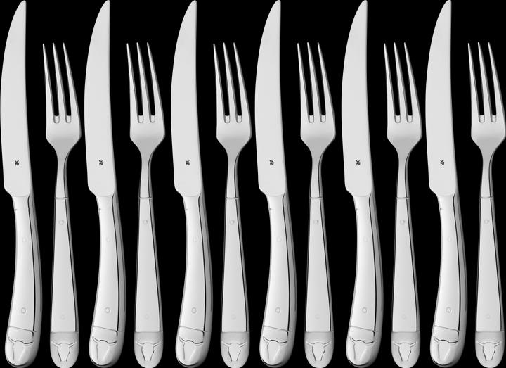 WMF 1289436046 SET 12 STEAK BULLSHEAD (12 Stück, Besteck Set)
