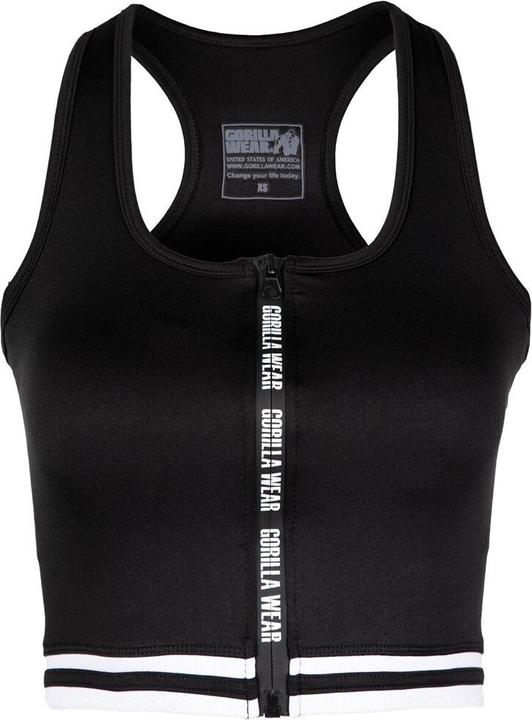 Gorilla Wear Mesa Zip Front Crop Top Schwarz (XS)