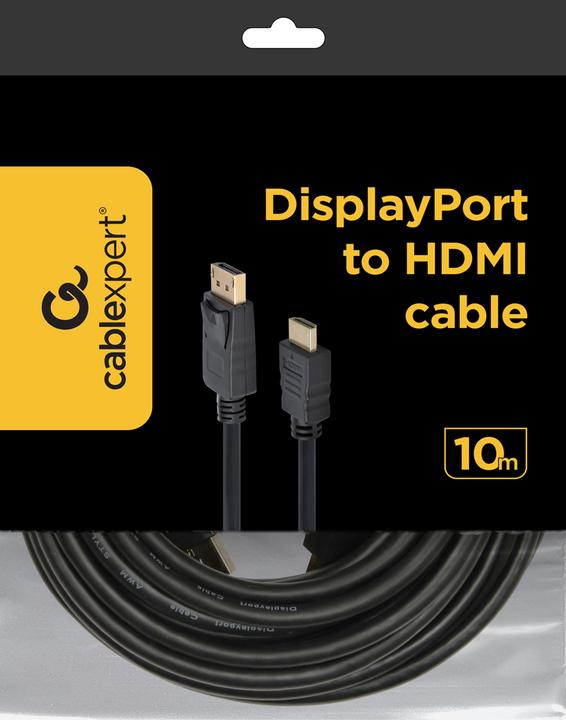 Image du produit Gembird ! Câble DisplayPort vers HDMI 10m noir (10 m, DisplayPort)