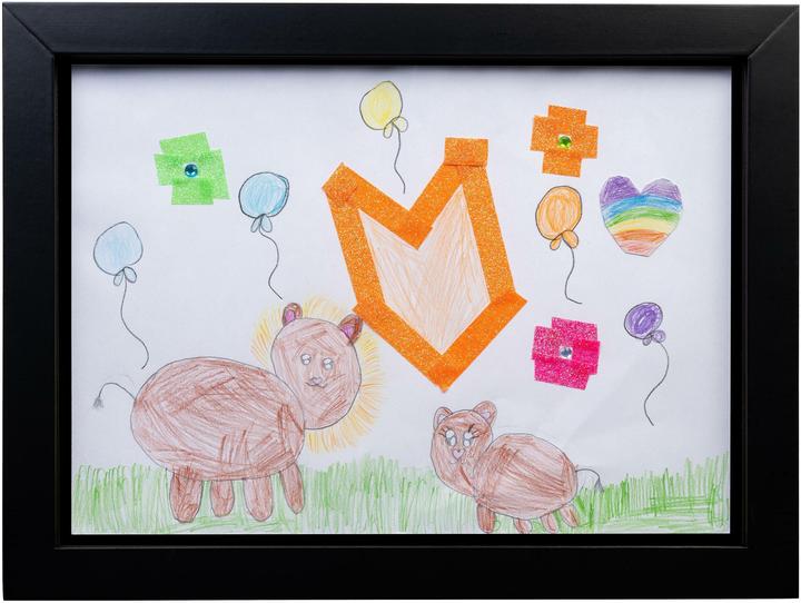 Actual product image Cocon Bilderrahmen für Kinderzeichnungen 35 x 26 x 5 cm, Schwarz (A4)