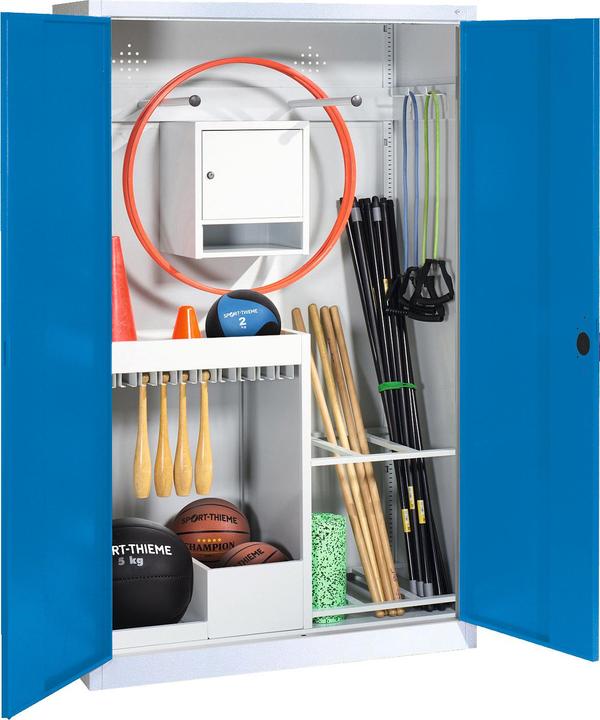 Image du produit C+P Armoire pour équipements sportifs (HxLxP 195x120x50 cm, avec portes battantes en tôle pleine, type