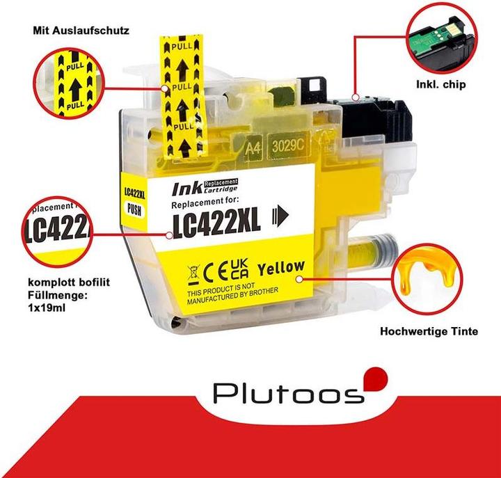 Image du produit Plutoos Brother LC-422XL Cartouche compatible, jeu de 4 couleurs LC-422 XL