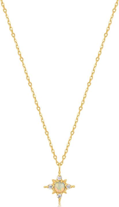 Ania Haie 14ct Gold Opal and White Sapphire Star Necklace (585 yellow gold, 45 - 50 cm)