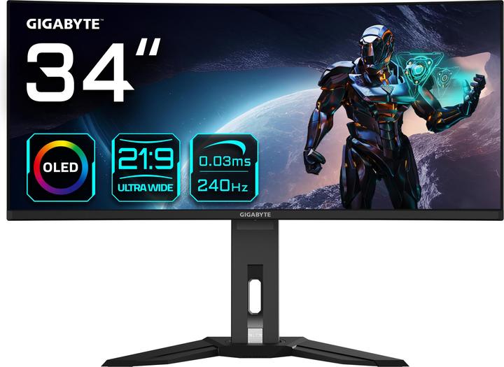 Actual product image Gigabyte MO34WQC2 EK (3440 x 1440 pixels, 34")
