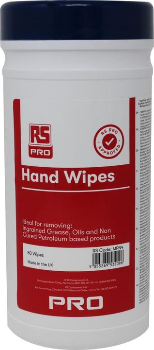 Immagine prodotto Rs Pro Salviette umidificate per la pulizia delle mani, bianche, 80 pezzi/confezione (80 pz.)