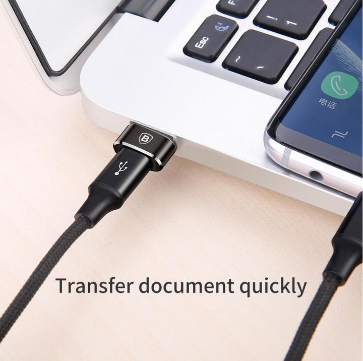 Actual product image Baseus USB Male To Type-C Female Adapter Converter Black (USB-C, 1.70 cm)