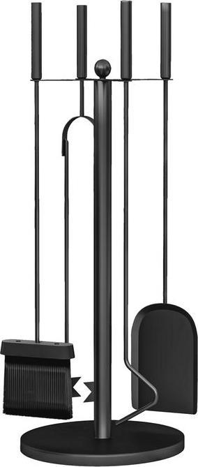 Image du produit Swisshandel24 Kaminwerkzeug-Set, Kaminbesteck, 5-teilig, inkl. Ständer, Metall, Schwarz